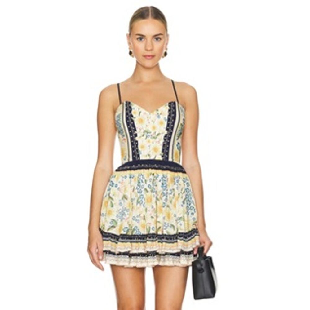 Agua Bendita Mini Dress Isadora Jardim Summer Floral Dress Size M NWT